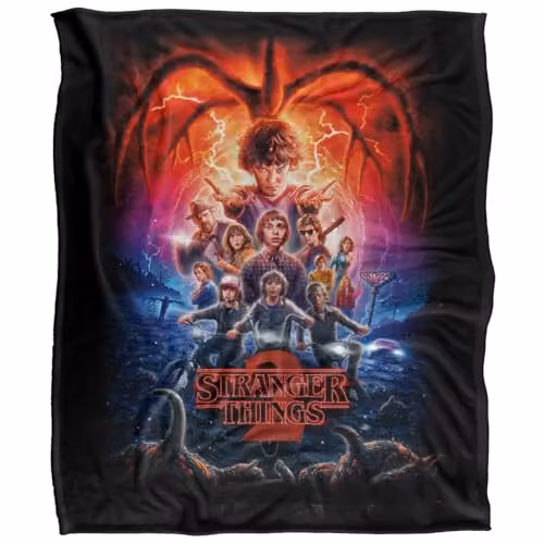 Stranger Things Season 2 Poster Super Soft Fleece Throw Blanket, Multicolour, W: 152 cm, D: 127 cm – 6