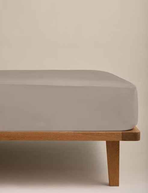 M&S Egyptian Cotton 230 Thread Count StayPut Fitted Sheet, Mink, 200 x 200 cm