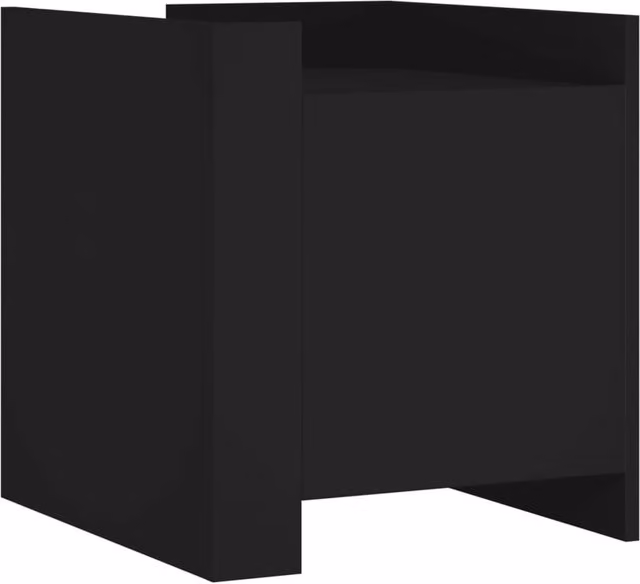 Berkfield Home Black Bedside Cabinet in Engineered Wood W/D/H: 45 x 50 x 50 cm