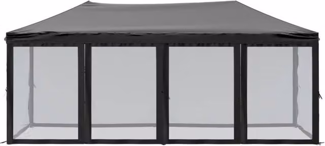 Berkfield Home Sturdy Folding Party Tent with Sidewalls, Black, W 6 m x D 3 m