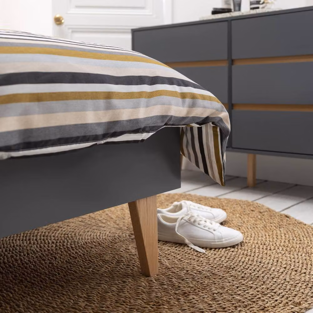 Nöa and Nani Otto Single Bed Frame in Grey Upholstered Pine Wood, 90 x 200 cm – 2