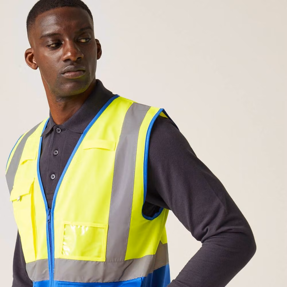 Regatta Men's Class 1 Hi-Vis Executive Vest in Yellow and Blue, Size: XXXL – 4