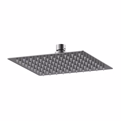 nuie A7088 Windon Modern Square Fixed Overhead Shower Head in Brushed Pewter, W: 200 mm x D: 200 mm