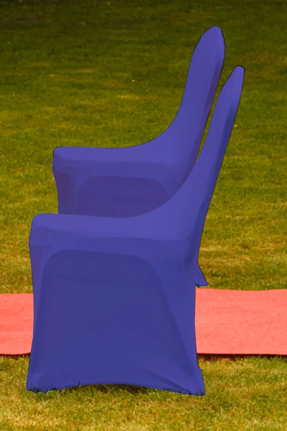 Neel Blue Stretch Dining Chair Cover in Purple and Blue, Washable Spandex Polyester Slipcover – 4