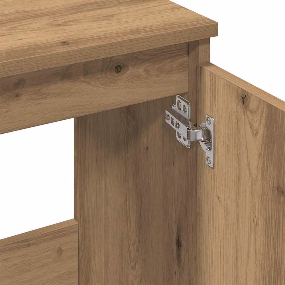 Berkfield Home Artisan Oak Sink Cabinet in Brown, W/D/H: 58 x 33 x 60 cm – 3