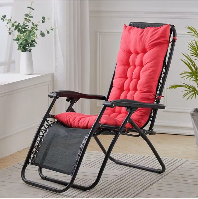 Living and Home Rose Red Soft Chaise Lounge Chair Cushion, W: 125 cm, D: 48 cm