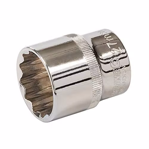 Loops PRO 27mm 12 Point Metric Socket Driver with 1/2 Inch Square Drive in Silver Chrome Vanadium Steel – 1