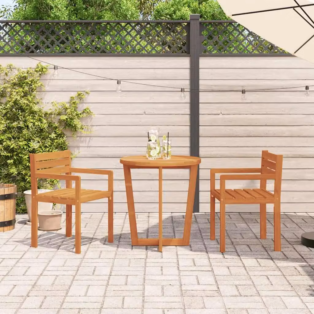 Berkfield Home Set of 2 Modern Acacia Wood Garden Chairs in Brown, W/D/H: 50 x 53 x 80 cm – 2