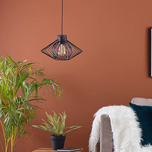 ValueLights Sinat Modern Black Metal Cone Pendant Ceiling Light, Shade Width: 36.5 cm – 2