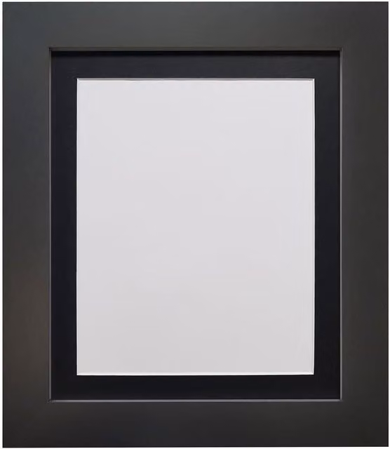 Frames & Mirrors 4U Metro Black Rectangular Picture Frame with Black Mount, Image Size: 40 x 50 cm