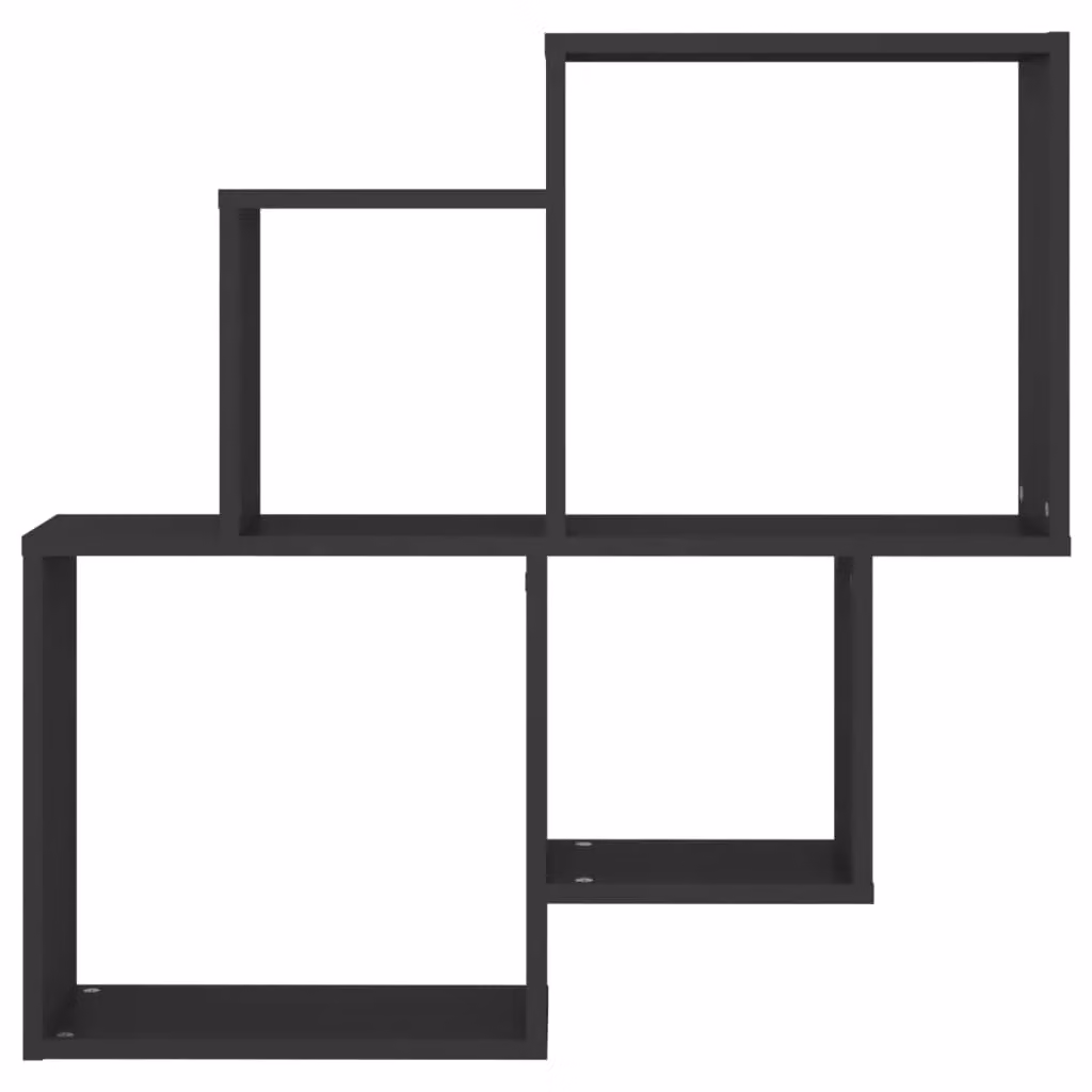 Berkfield Home Wall Mounted Cube Shelf, Black, W: 80 cm, D: 15 cm, H: 78.5 cm – 3