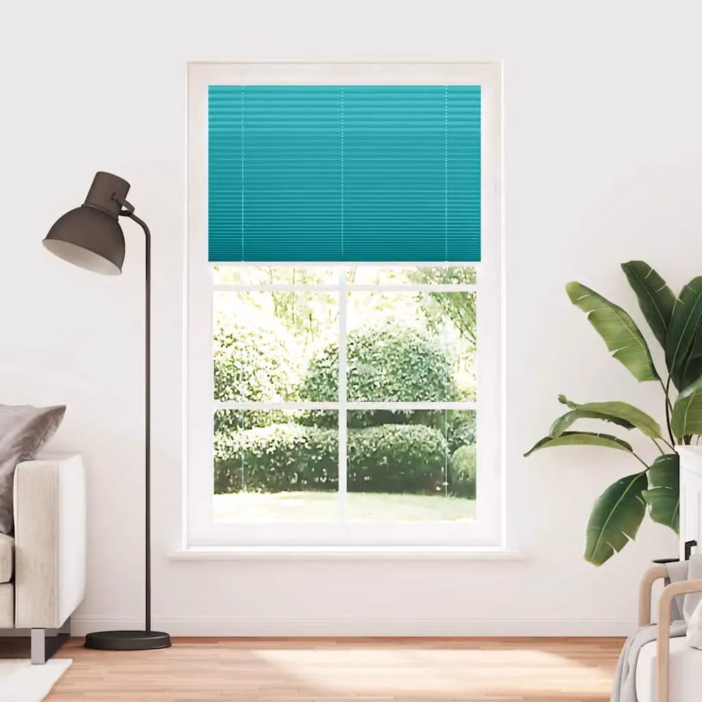 Berkfield Home Single Pleat Petrol Green Polyester Semi-Transparent Blind, W: 115 cm, H: 200 cm – 2