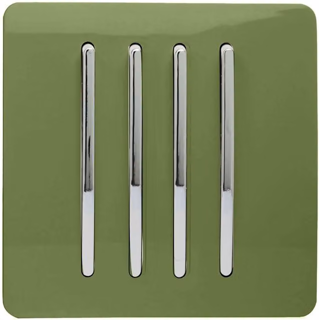 Trendi 4 Gang 2 Way Modern Glossy Tactile Light Switch in Green
