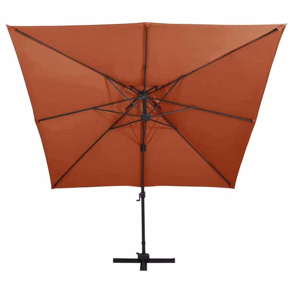 Berkfield Home Cantilever Umbrella with Double Top in Orange, W/D/H: 300 x 300 x 300 cm – 2
