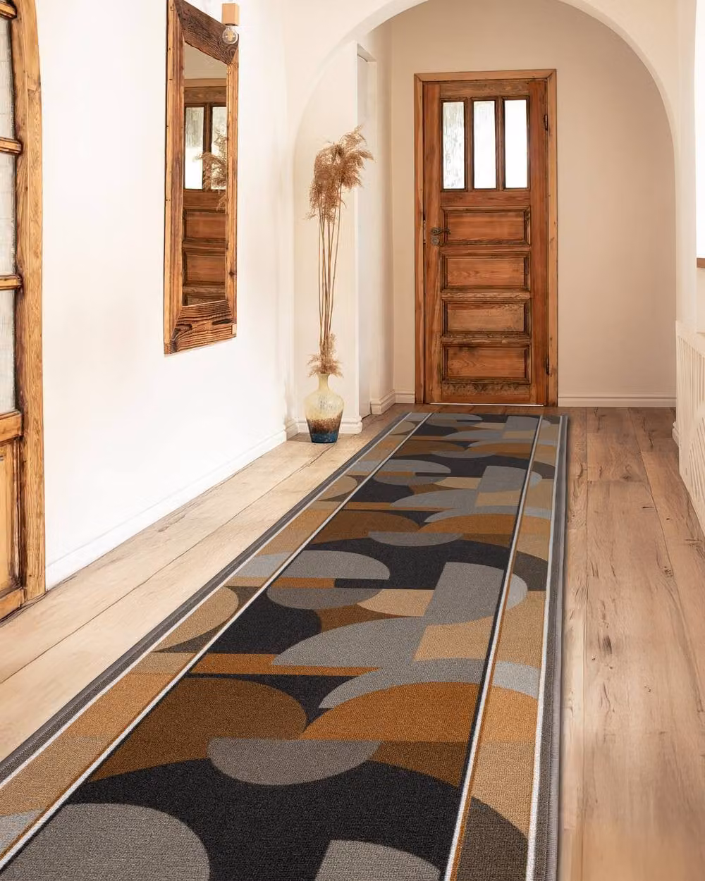 RugsX Malis Anti-Slip Abstract Runner in Beige and Multicolour, W: 100 cm, L: 290 cm – 3
