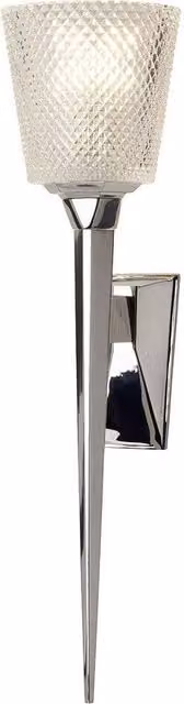 Netlighting Verity Single Light Wall Lamp with Polished Chrome Finish and Grey Glass Shade, G9 – 1