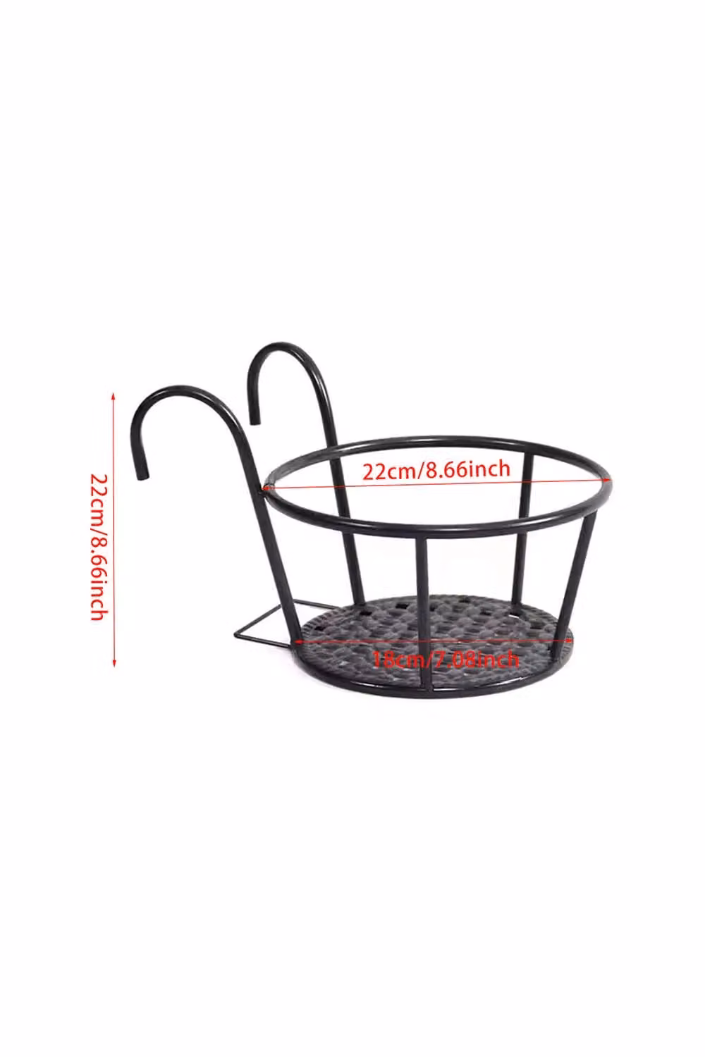 H&O Direct Metal Hanging Railing Planter Pot in Black – 5