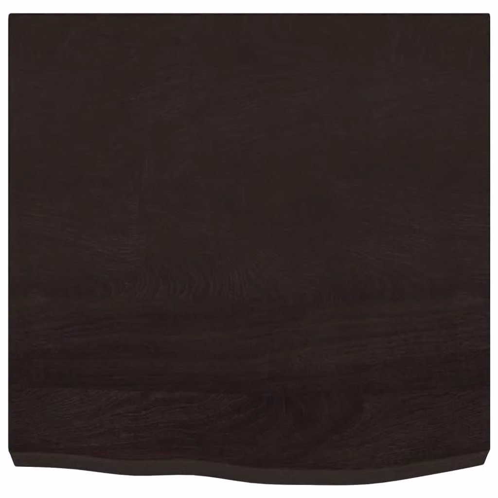 Berkfield Home Bathroom Countertop, Treated Solid Wood with Live Edge, Dark Brown and Grey, W: 60 cm, D: 60 cm, H: 2-6 cm – 3