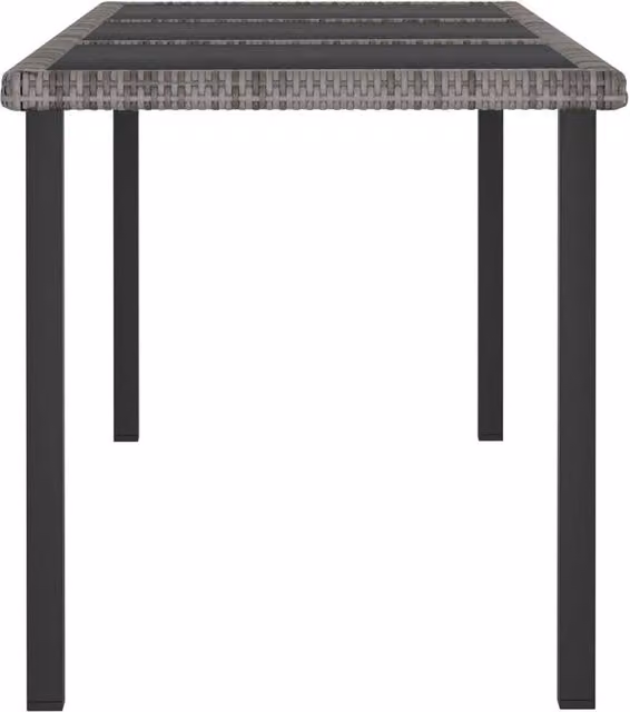 Berkfield Home Modern Grey Poly Rattan Garden Dining Table W/D/H: 180 x 70 x 73 cm – 1