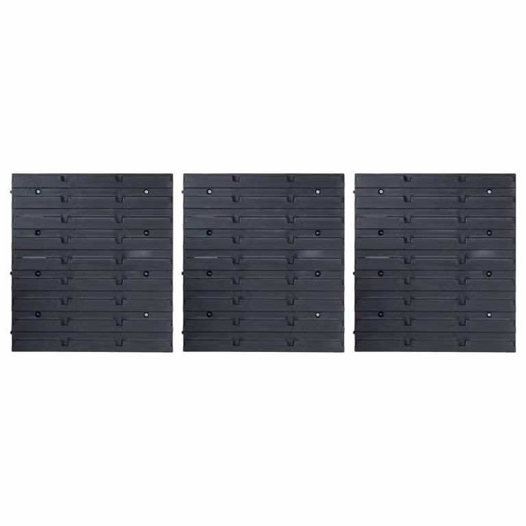Berkfield Home 48 Piece Wall Mountable and Stackable Storage Bin Kit with Wall Panels in Blue and Black