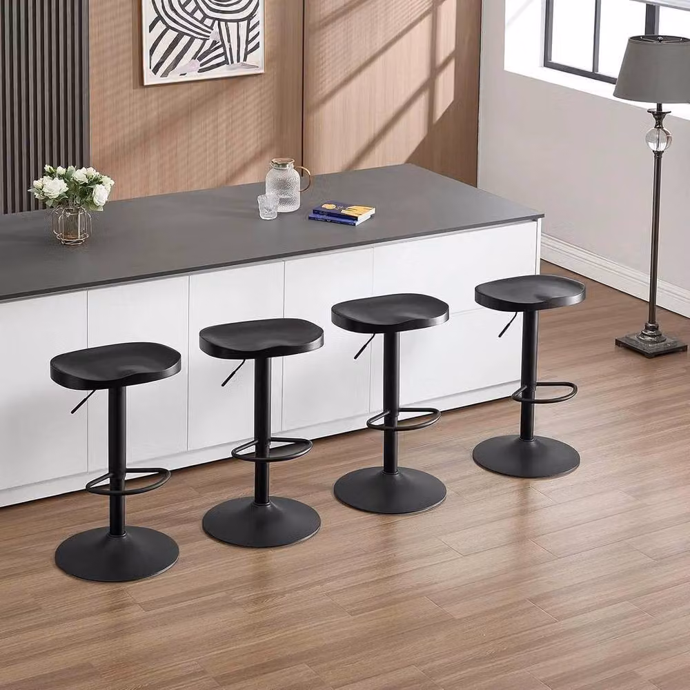 SPETLEK Black Swivel Bar Stool with Gas Lift for Kitchen and Pub Use – 3
