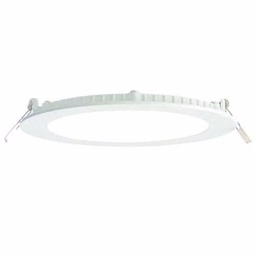 Loops Ultra Slim Round Flush Ceiling Light, 12W Cool White LED, 4000K, 780 Lumen, White