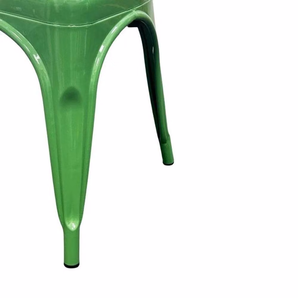 PAWNORA Set of 2 Green Metal Tolix Dining Chairs – 2