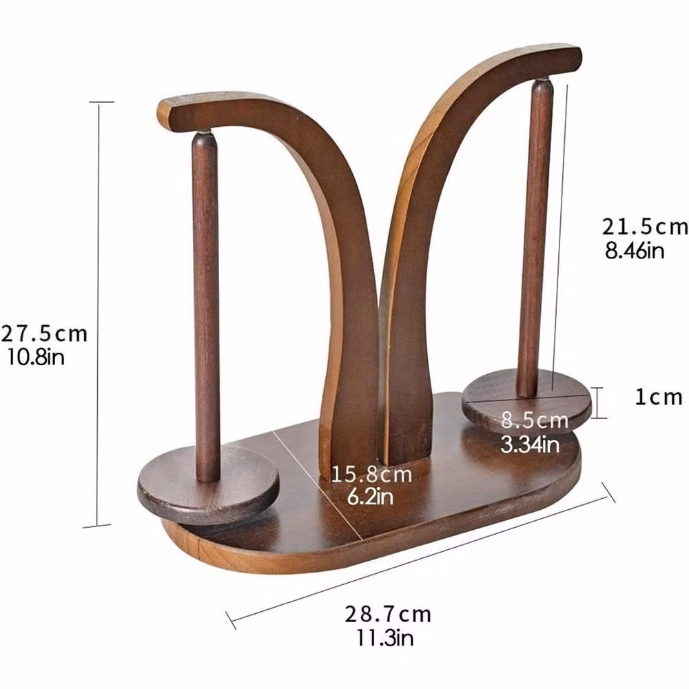 VOGREX Magnetic Wooden Yarn Storage Rack and Knitting Organiser in Brown – 2
