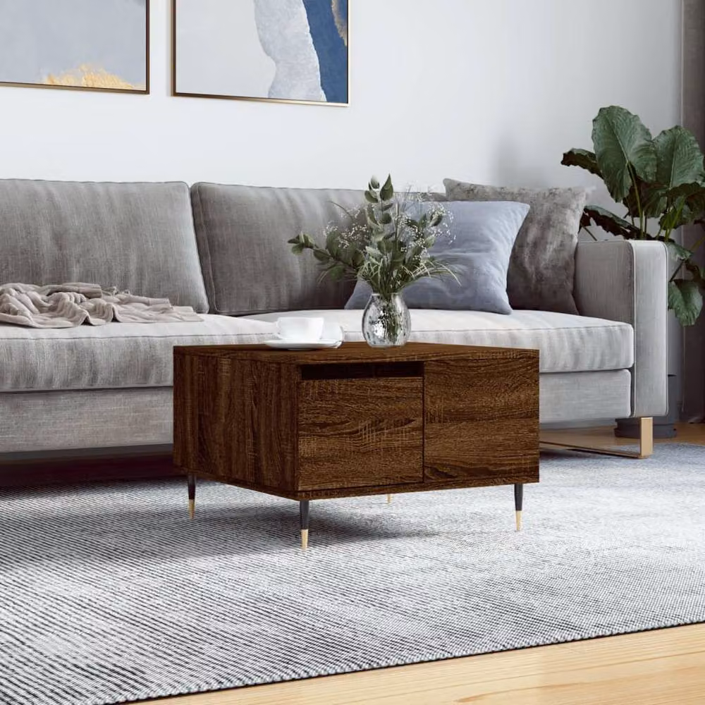 Berkfield Home Modern Square Coffee Table in Brown, W/D/H: 55 x 55 x 36.5 cm – 2