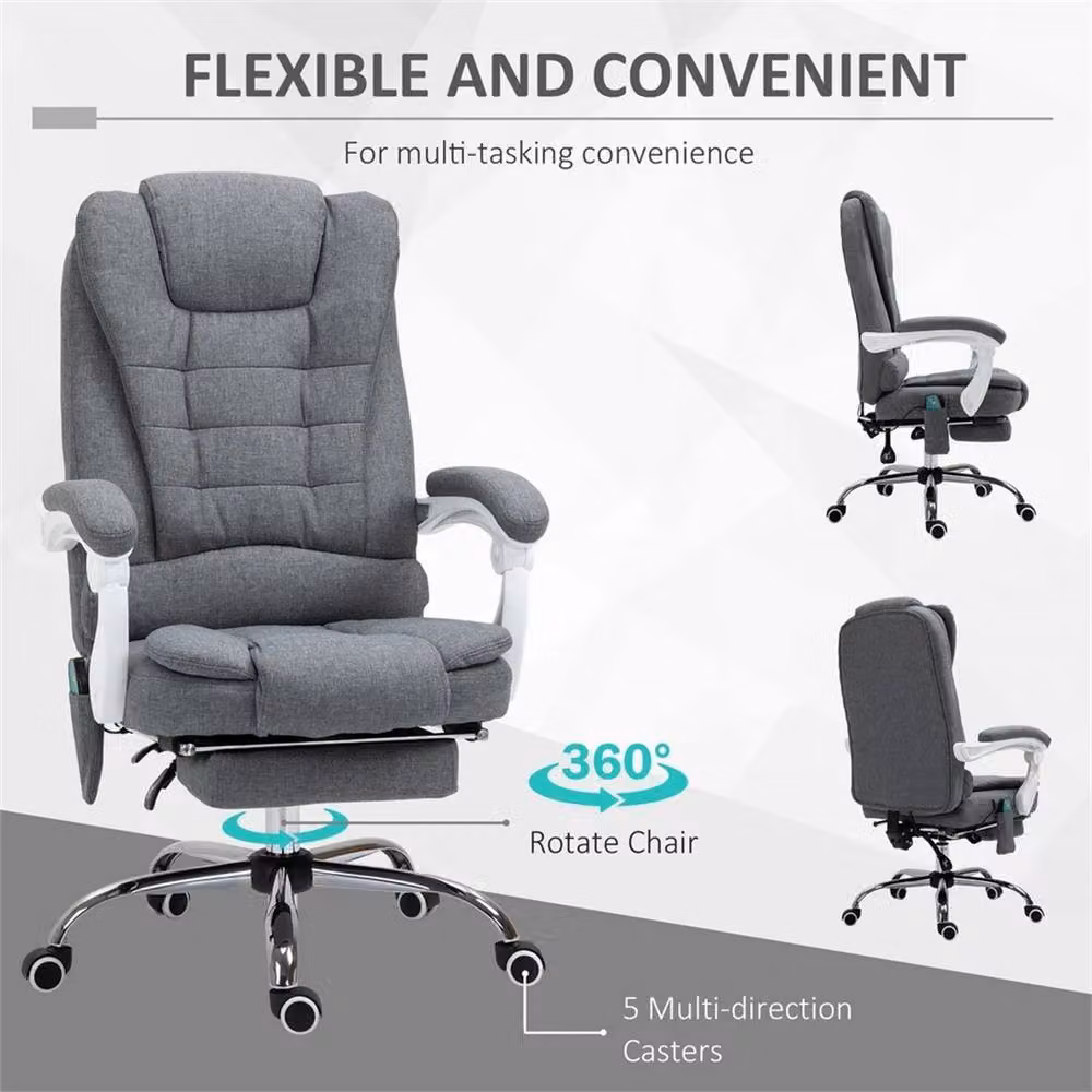 Nordara Ergonomic Heated 6-Point Vibration Massage Office Chair in Grey – 3