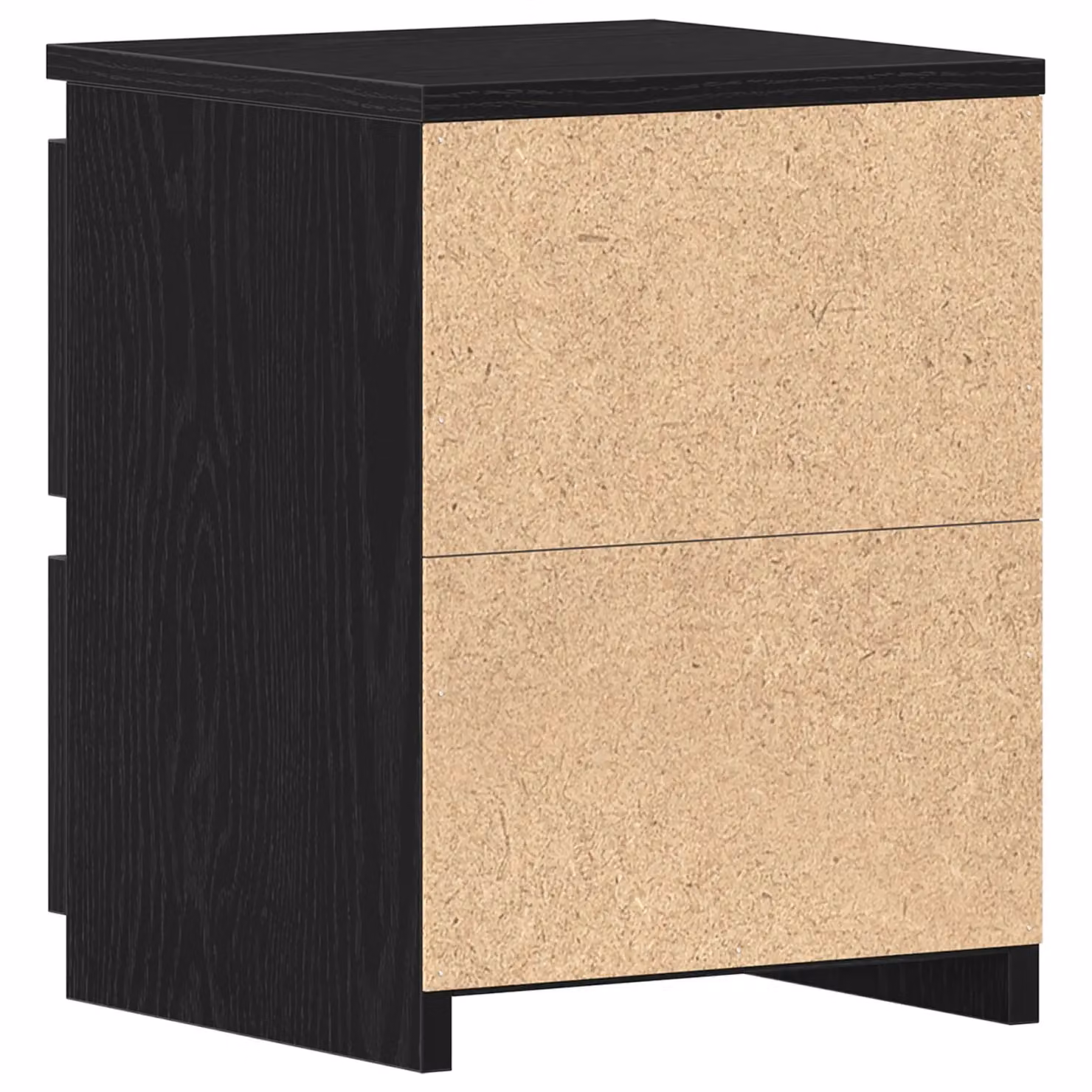 Berkfield Home Set of 2 Black Oak Bedside Cabinets with Drawers, W/D/H: 30 x 30 x 40 cm – 3