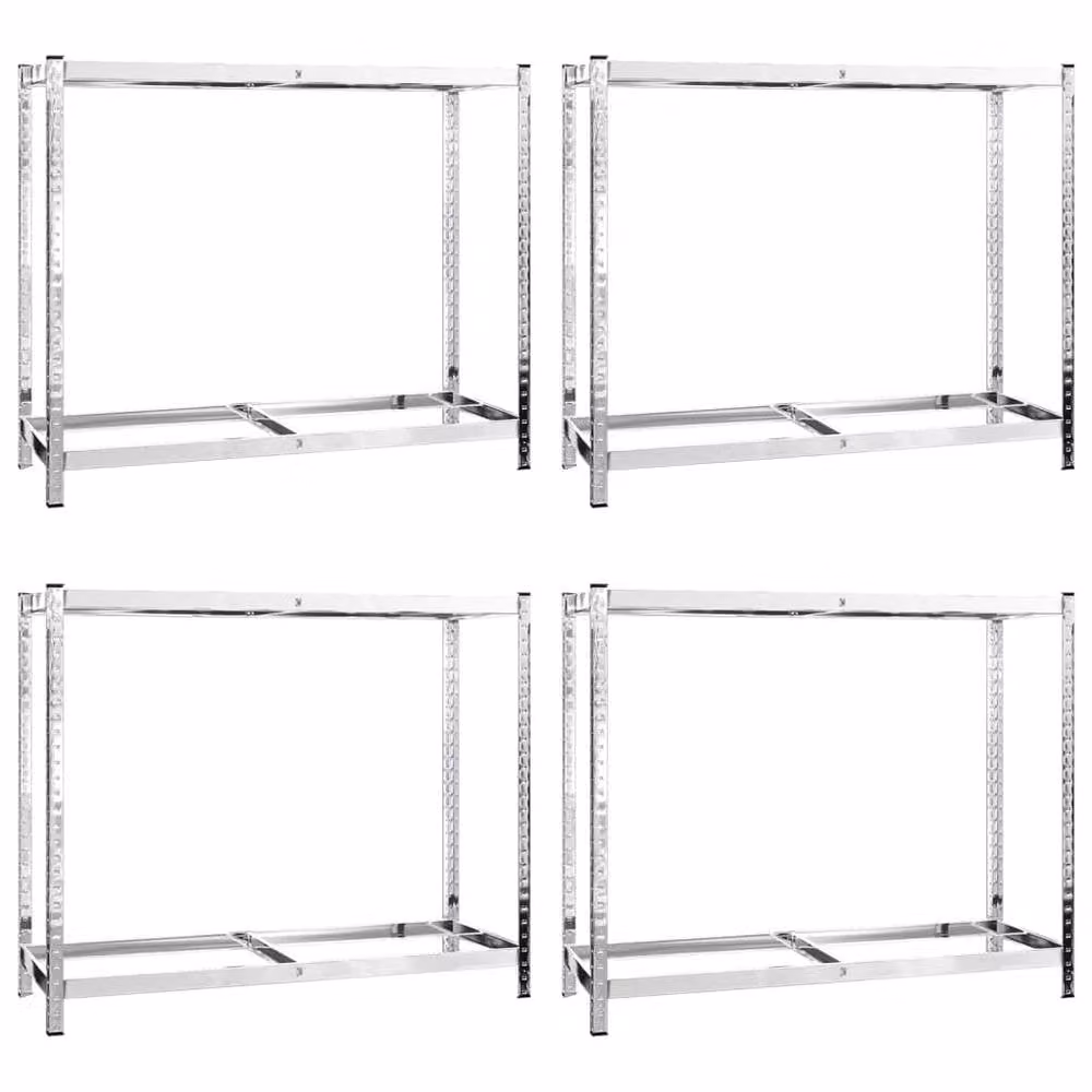 Berkfield Home 2-Layer Steel Tire Rack in Silver, W/D/H: 110 x 40 x 110 cm – 2