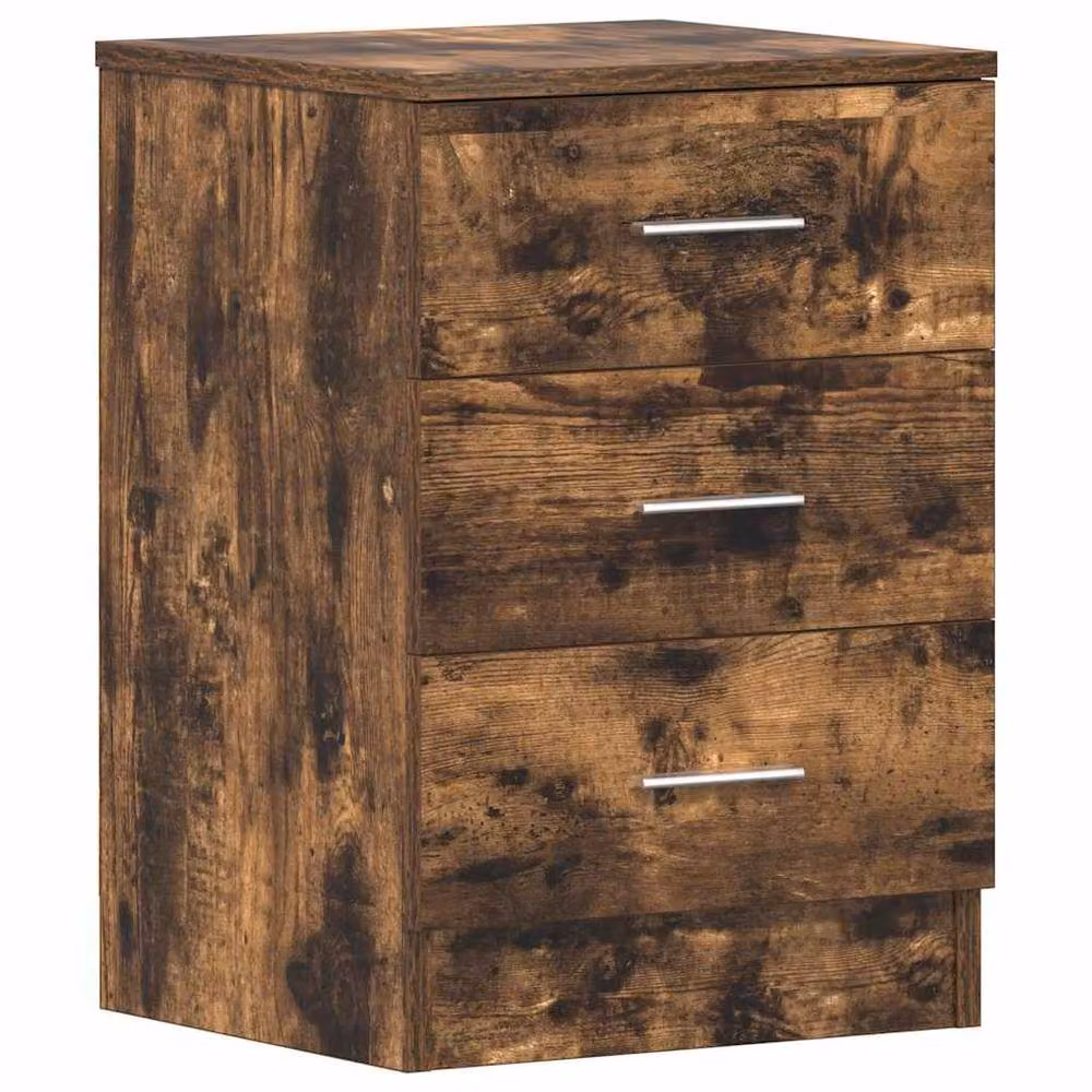 Berkfield Home Classic Bedside Cabinet in Smoked Oak Brown, W/D/H: 38 x 35 x 56 cm – 2
