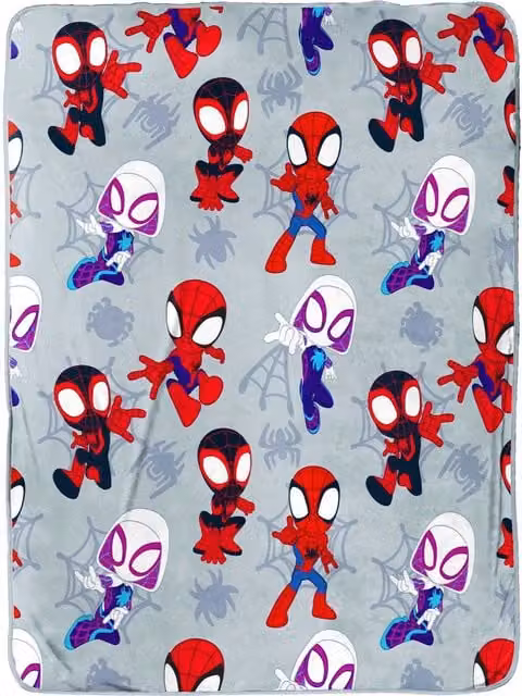 Spidey And His Amazing Friends Plush Soft Throw, Multicoloured and Beige