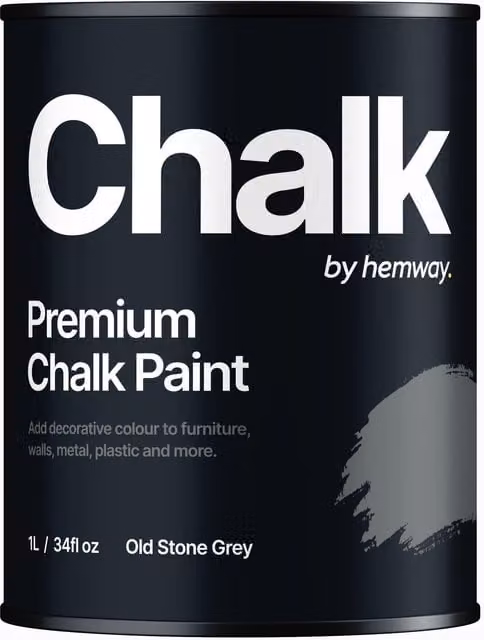 Hemway Chalk Paint Flat Matt in Old Stone Grey, 1L