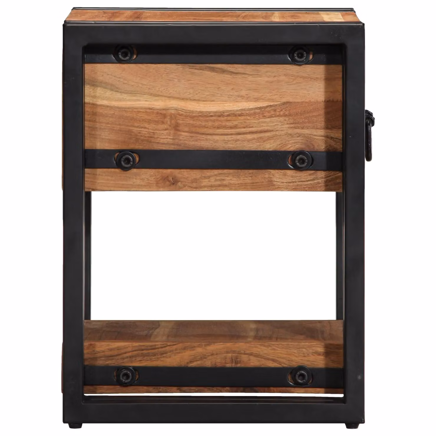 Berkfield Home Modern Solid Acacia Wood Nightstand in Brown, W/D/H: 30 x 30 x 40 cm – 4