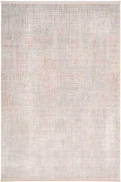 The Rug House Oatmeal Fringed Abstract Minimalist Rug in Beige, W: 170 cm, D: 120 cm