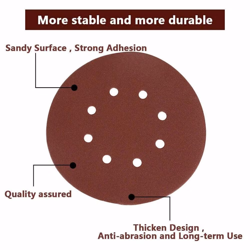 SPETLEK 100-Piece Brown Sanding Discs for Random Orbital Sanders, 125mm – 3