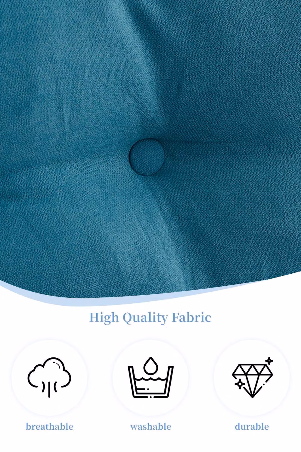 Living and Home Blue Washable Wedge Headboard Pillow with Storage Pocket – 3
