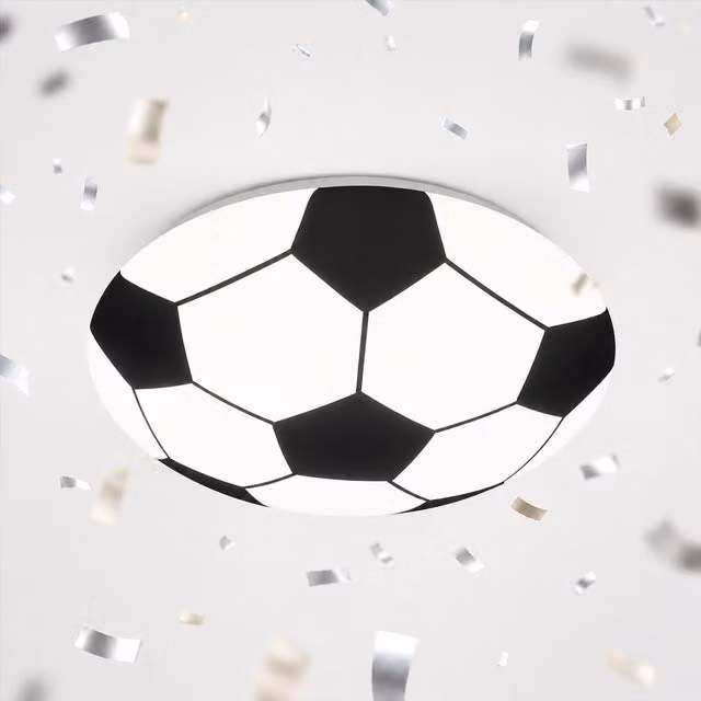 Briloner Football LED Ceiling Light, White and Black, 12W