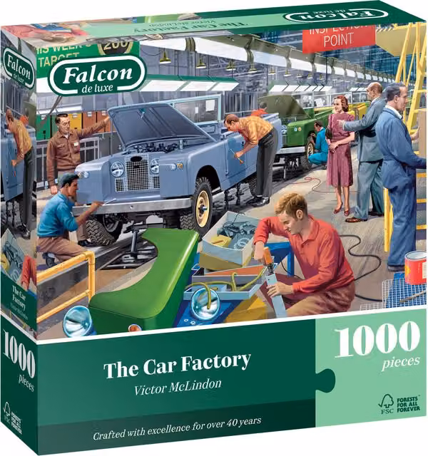 Falcon de Luxe The Car Factory 1000 Piece Jigsaw Puzzle in Yellow and Multicolour