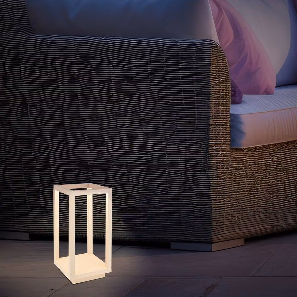 Briloner LED Lantern Table Lamp, Rechargeable and Dimmable, Beige – 6