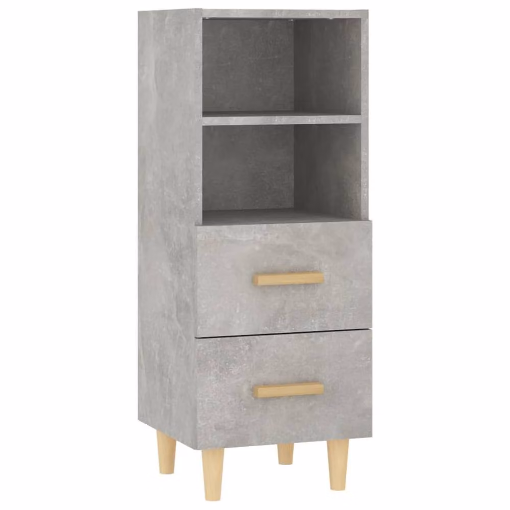 Berkfield Home Sideboard in Concrete Grey, MDF, W/D/H: 34.5 x 34 x 90 cm – 2