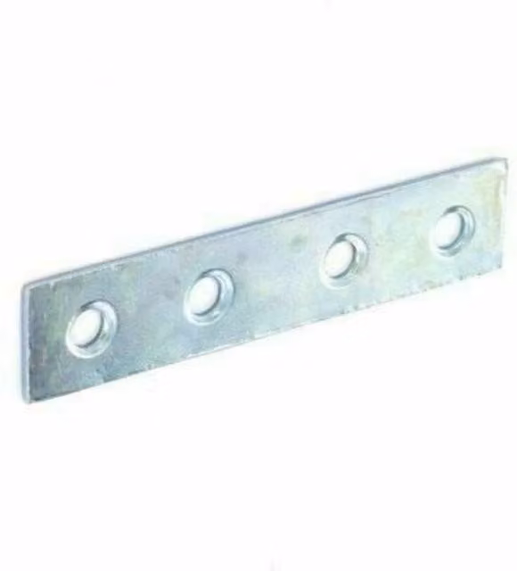 Securit Silver Galvanised Zinc Flat Connector Mending Plate, Pack of 50