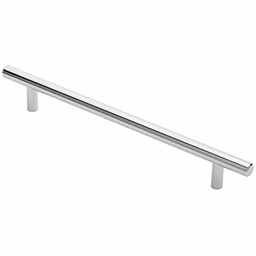 Loops Round T-Bar Cabinet Pull Handle in Chrome, 252 x 12 mm with 192 mm Fixing Centres