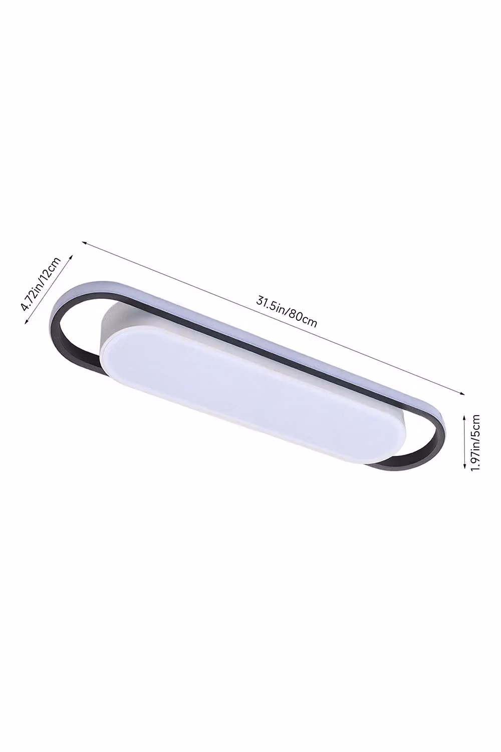 Living and Home Modern Minimalist Dimmable LED Ceiling Light with Geometric Metal Ring Design in Black – 2