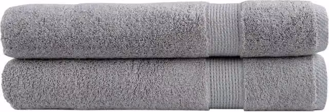 Berkfield Home SOLUND Premium Cotton Terry Towels, 2 Pack, Grey, W: 100 cm, L: 200 cm, 600gsm
