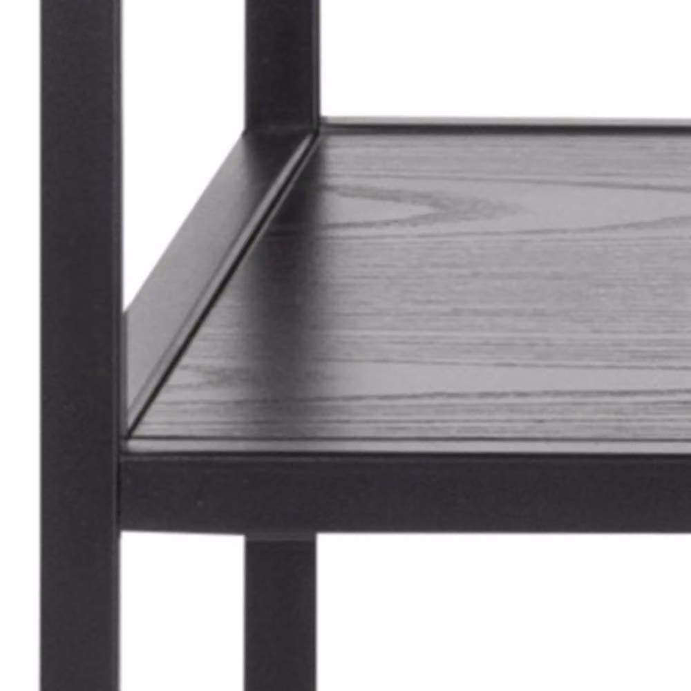 Wyld Haus El Paso Console Table with Matte Black Metal Frame and 2 Ash Black Shelves – 4