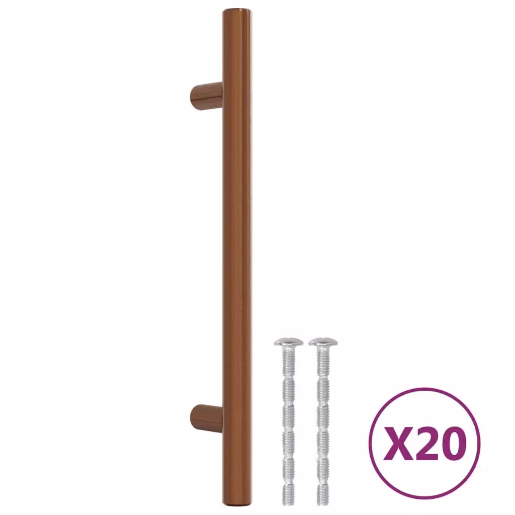 Berkfield Home Stainless Steel Cabinet Bar Handles, Bronze, 20 Pack, Length: 128 mm – 2