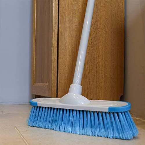 Charles Bentley Blue Indoor Broom with Soft Flagged Bristles and Metal Handle, H 120 cm x W 14 cm x D 14 cm – 2